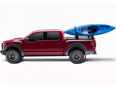 Boat rack with tonneau cover compatible storage system marine grade